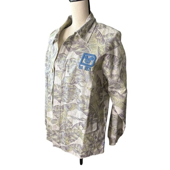 Disney Linen Shirt Resort Palms Jacket NEW Shacket Safari Button Front Medium - Picture 3 of 10